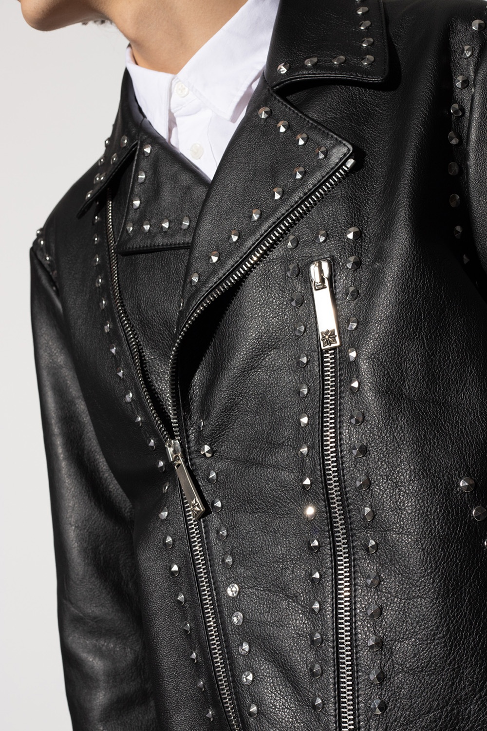 Leather biker jacket John Richmond - T-shirt 3 Bar Logo